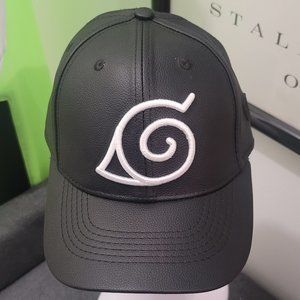 NARUTO FAUX BLACK LEATHER CAP